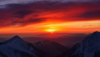 sunset in the mountains