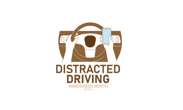 Distracted Driving Awareness Month. background, banner, card, poster, template, Vector, illustration. - Powered by Adobe