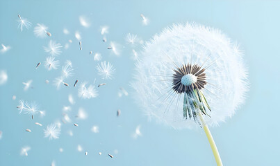 Small Dandelion Bouquet with Bright Yellow Flowers Against Blue Sky