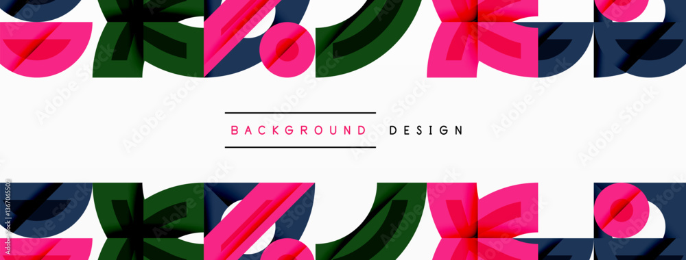 Aufkleber abstract geometric background shapes forming a modern, symmetrical pattern. bold contrast, smooth gr