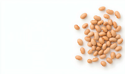 Scattered Pinto Beans on a Transparent Background for Various Uses