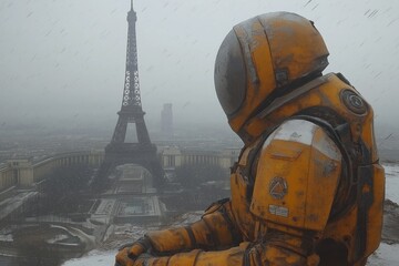 Rusty Robot and Eiffel Tower