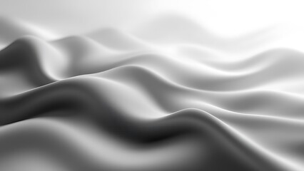 Obraz premium Serene grayscale waves of flowing silk, subtly illuminated, creating a calming and elegant visual.