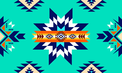 Navajo Tribal Pattern Native American Geometric Style Design Fabric Carpet Wallpaper Curtains Decor Fashion Ethnic Textile Industry