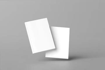  Book of a4 paper size or documents , Realistic 3D Clear White Book Mock Up