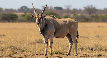 Naklejka premium Majestic Eland Antelope in African Savanna