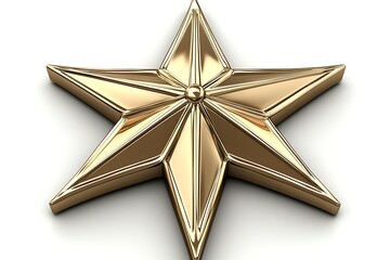 Golden eight-pointed star, 3D render. (1)
