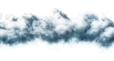 Realistic Storm Cloud Formation with Dramatic Gray and Blue Atmospheric Weather Effect and Moody Sky Details Isolated on Transparent and White Background