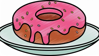 simple abstract painting of a donut in vibrant hues