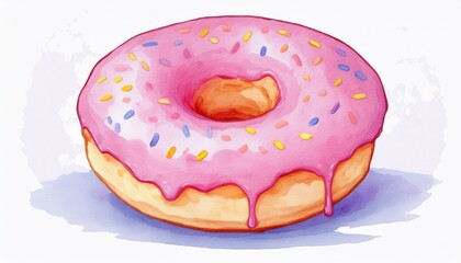 simple abstract painting of a donut in vibrant hues