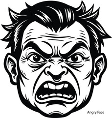 Face Expression Silhouette Vector Art