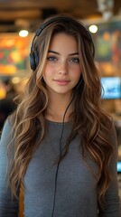 Woman with Headphones.