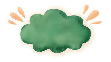Hand-Drawn Green Speech Bubble with Decorative Elements