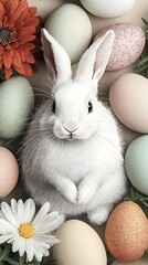 Easter Bunny Eggs Flowers