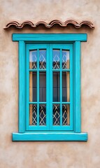 Obraz premium a window with blue shutters