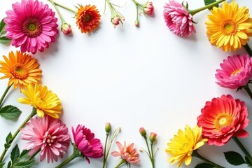 Fototapeta premium Stunning mixed flower decor on white background, white background, decorative elements