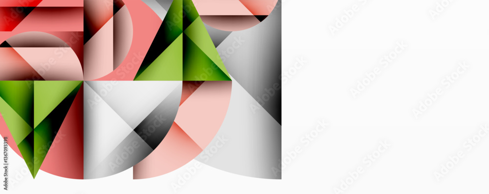 Aufkleber Modern abstract composition with layered circles and angular segments featuring gradients, transparency effects, and a structured geometric layout