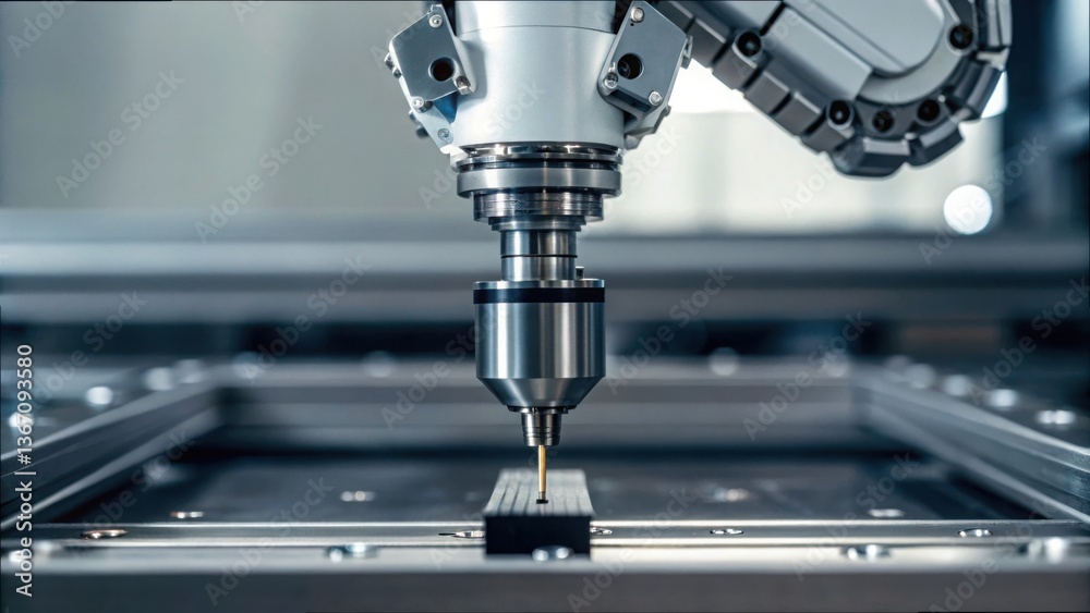 Poster precision robotic hand adjusting components in advanced machinery