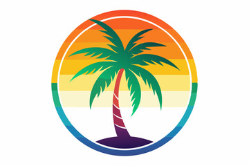 tropical island with palm tree
