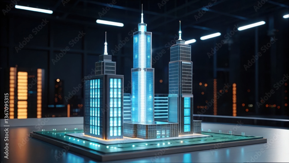 Poster Detailed Architectural Model Featuring AI Simulation in Gigapixel Standard