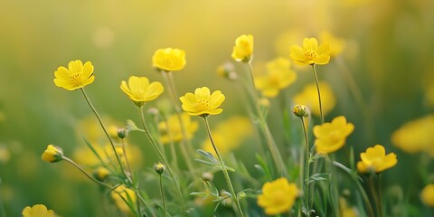 Fototapeta premium a field of yellow flowers