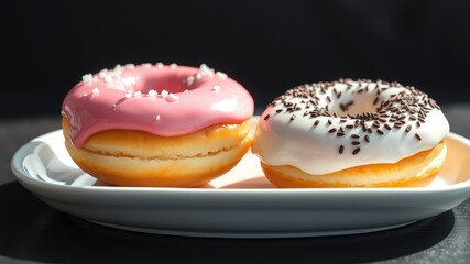 Donut with sprinkles, Donut images, Donut on wooden table