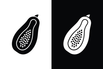 Papaya Symbol Mark. Flat Design Glyph Icon for Logos & UI