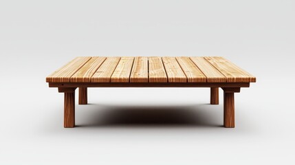 Rustic wooden table against a clean white backdrop, ideal for design and photography