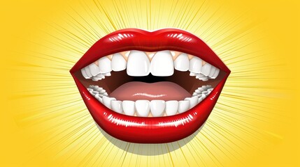 Obraz premium Radiant smile, a closeup of woman's sparkling teeth and joyful expression 
