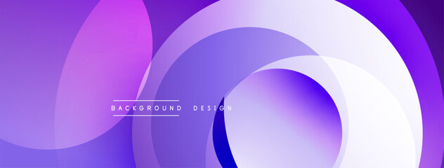 Layered circular shapes in vivid colors form a gradient-rich abstract design with smooth transitions, depth effects, and a modern, futuristic aesthetic