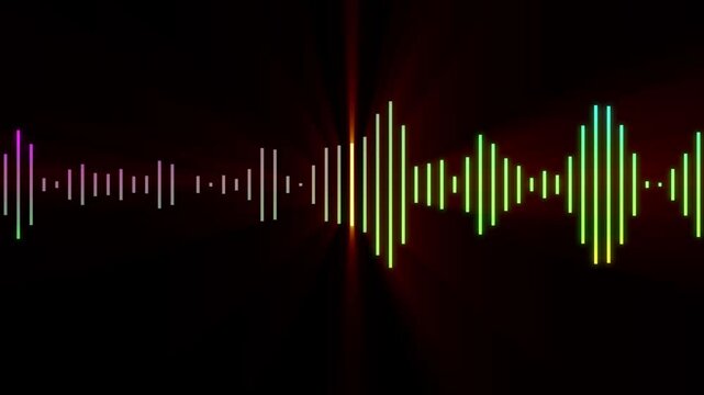 sound waves. Abstract music wave, radio signal frequency and digital voice visualization. Monochrome volume audio lines, soundwaves rhythm isolated on black background.