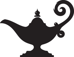 Aladdin lamp silhouette vector. Vector illustration