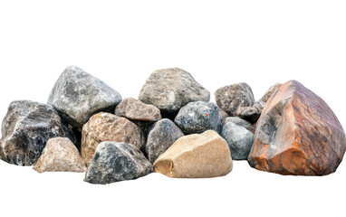 Rocks on the beach isolated on white or transparent background