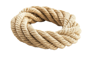 Roll rope isolated on white or transparent background