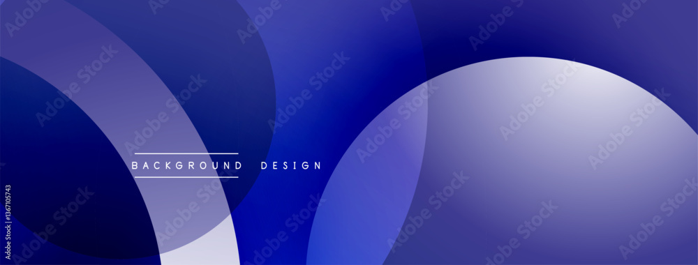 Poster Abstract composition with layered circular elements, blending gradients and soft transitions, creating a sense of depth, motion, and visual harmony