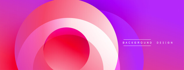 Layered circular shapes in vivid colors form a gradient-rich abstract design with smooth transitions, depth effects, and a modern, futuristic aesthetic