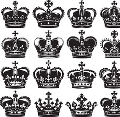 : Elegant Crown King Element Vector Collection