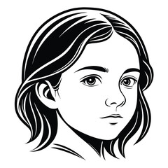 Simple Girl Face Silhouette Artistic Female Outline