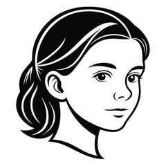 Lady Face Silhouette Classic Female Profile Vector
