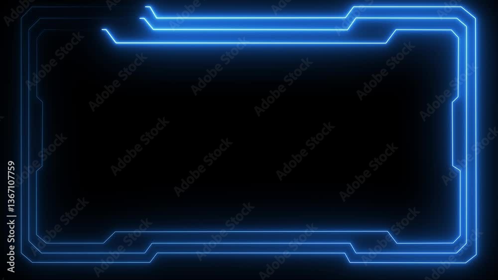 Wall mural abstract technology hud frame background. computer interface hud motion texture. futuristic pattern 