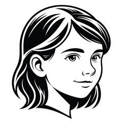 Female Profile Silhouette Stylish Girl Head Outline