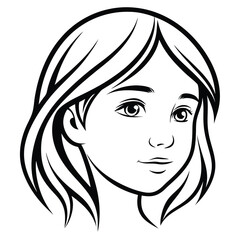 Elegant Woman Face Silhouette Feminine Beauty Symbol