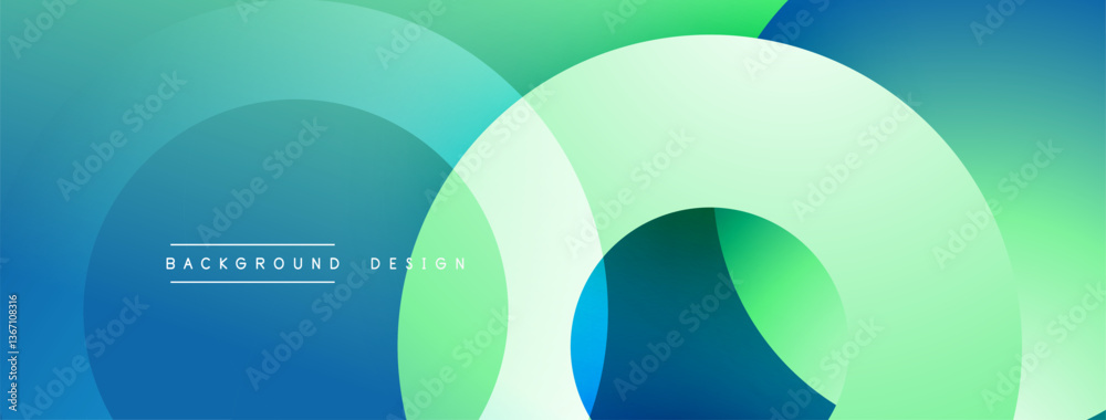 Aufkleber Abstract composition with layered circular elements, blending gradients and soft transitions, creating a sense of depth, motion, and visual harmony