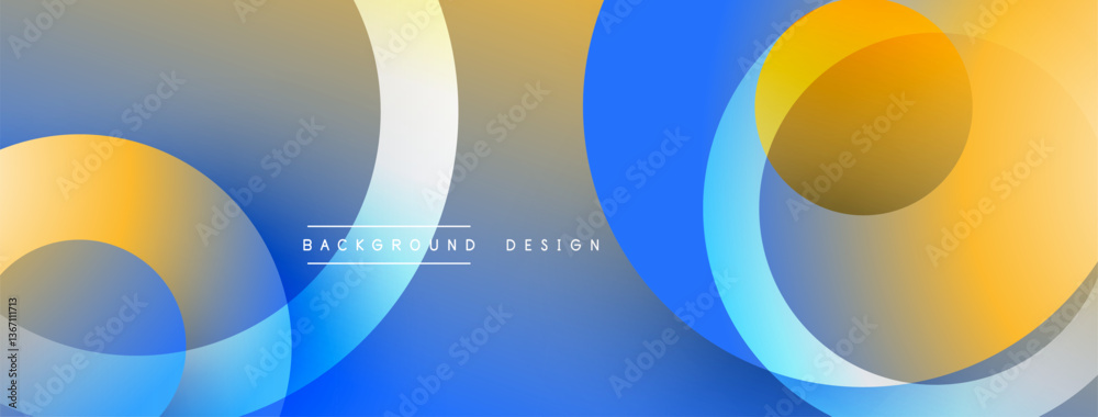 Leinwandbilder Abstract composition with layered circular elements, blending gradients and soft transitions, creating a sense of depth, motion, and visual harmony