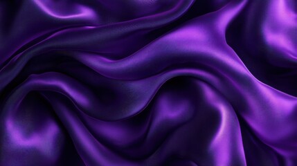 Obraz premium Elegant purple silk fabric with flowing texture, luxury textile concept illustration