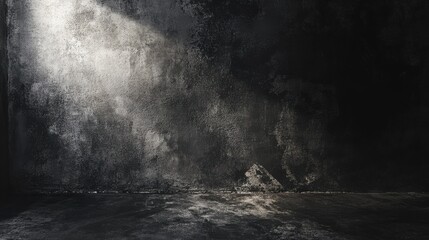 Rough cement surface in dark corner abstract background illustration