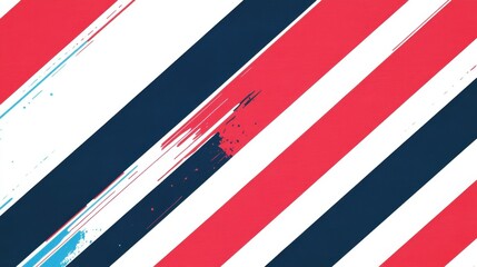 geometric striped seamless pattern with red and blue stripes on white background illustration