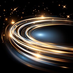 Naklejka premium Captivating spiral of light forming an artistic pattern against a dark background creating motion