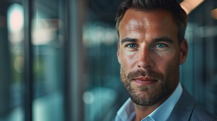 Fototapeta premium Confident CEO Portrait in a Professional Business Setting