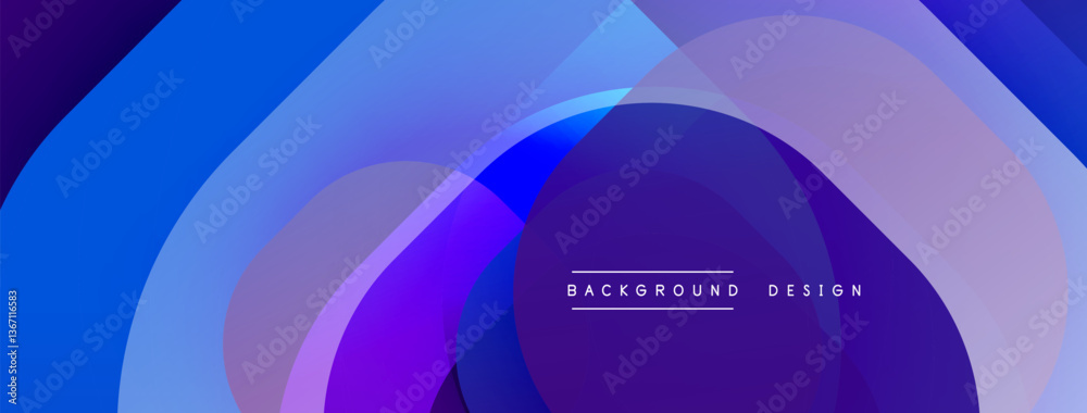 Aufkleber Circular abstract design with overlapping translucent circles and round shapes, blending gradients and smooth curves, creating depth, contrast, and a dynamic visual effect